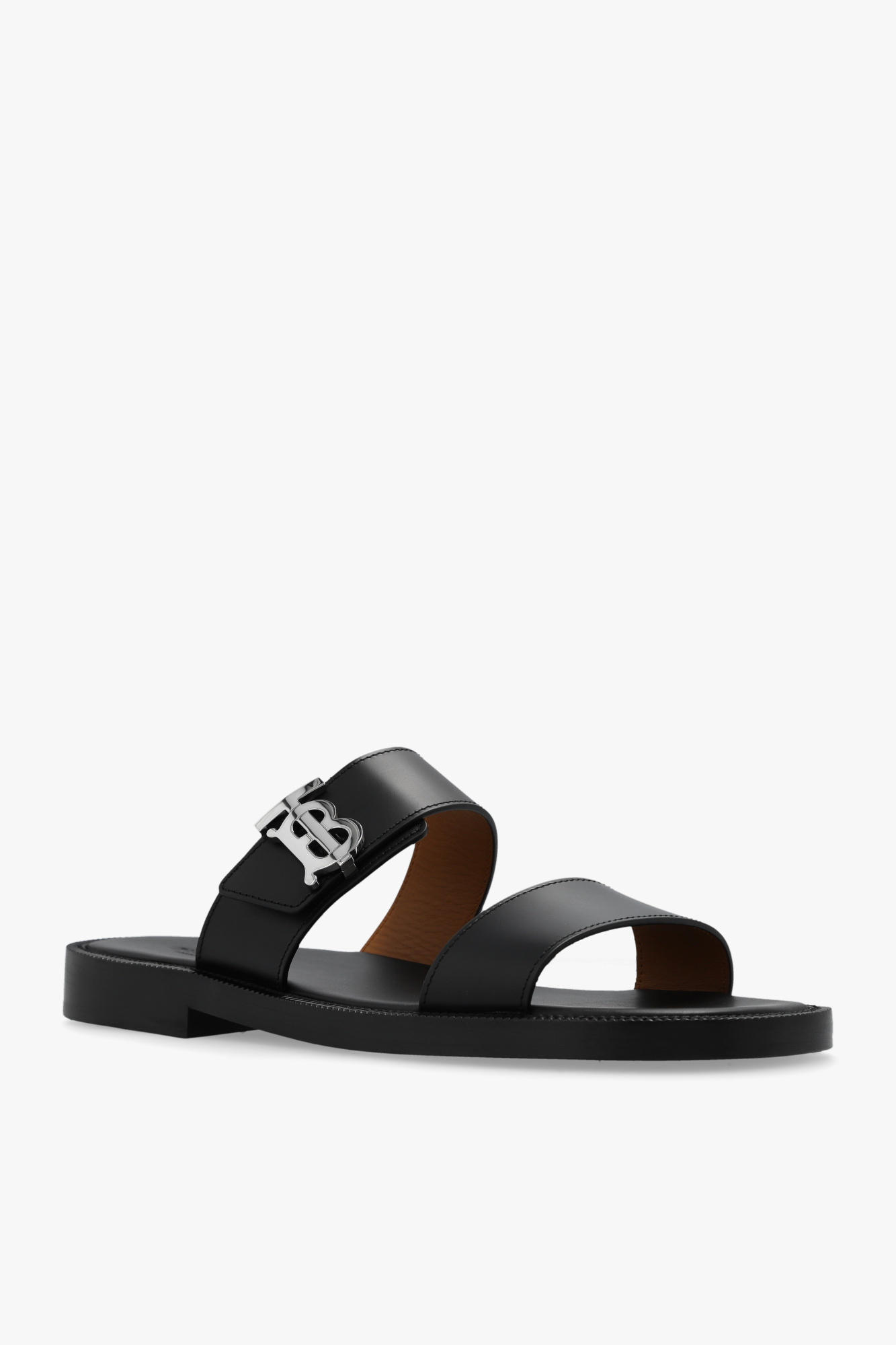 Burberry 'Tony' leather slides | Men's Shoes | Biała wełna